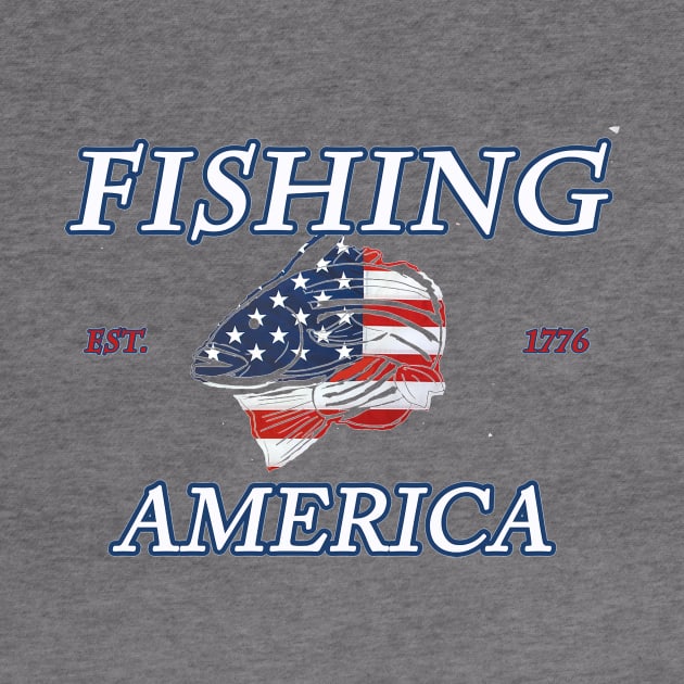 Fishing American Bass by Hook Ink